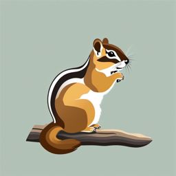 Golden-Mantled Ground Squirrel Clip Art - Golden-mantled ground squirrel,  color vector clipart, minimal style