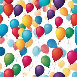 Party balloons floating in the air clipart.  vector style illustration, white background