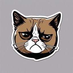 Grumpy Cat sticker- Grumpiness Galore, , sticker vector art, minimalist design