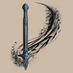 lord of the rings sword tattoo  simple vector color tattoo