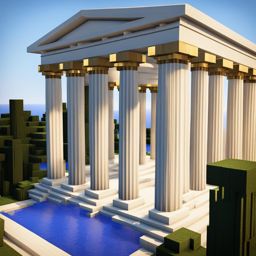 greek temple with grand columns and marble statues - minecraft house ideas minecraft block style