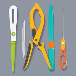 Scissors clipart - safety scissors for kids' crafts  color,minimalist,vector clipart