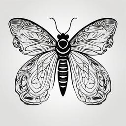 Black Moth Tattoo - Solid black moth tattoo.  simple vector tattoo,minimalist,white background