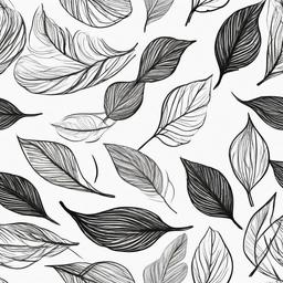 drawing of leaves swirling in the breeze  minimal rough sketch scribbles,doodles,black and white