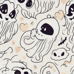 Ghost Tattoo Cute-Charming and adorable, spookiness with a touch of cuteness.  simple vector color tattoo