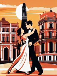 Buenos Aires clipart - Obelisco and Tango dancers in Argentina, ,color clipart vector style