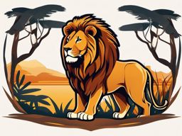 Lion clipart - Majestic carnivore of the African savannah, ,color clipart vector style