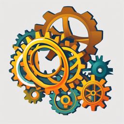 Gear Clipart - Gear symbolizing settings and configurations,  color vector clipart, minimal style