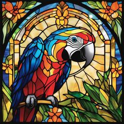 Stained Glass Macaw - Infuse tropical vibes with stained glass macaw designs, showcasing these vibrant parrots in colorful and eye-catching compositions.  