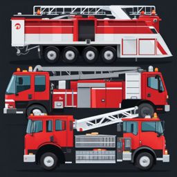 Airport Fire Truck Clipart - An airport fire truck for emergencies.  color vector clipart, minimal style