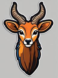 Impala cartoon - agile, horned antelope  cartoon sticker style