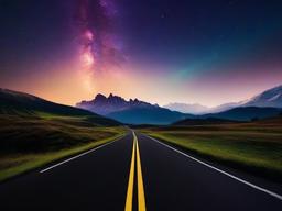 Night Sky Road Wallpaper  ,desktop background wallpaper