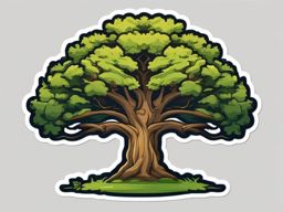 Old Oak Tree Emoji Sticker - Majestic oak standing through the test of time, , sticker vector art, minimalist design