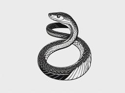 Blackwork Snake Tattoo - Snake tattoo created with blackwork technique.  simple vector tattoo,minimalist,white background