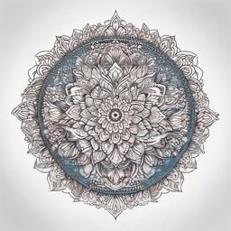 fairy mandala tattoo  simple color tattoo style,white background