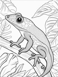 leaf-tailed geckos cute animals coloring page 