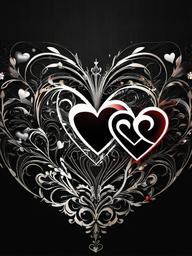 Black Wallpaper Love Heart  ,mobile iphone background wallpaper