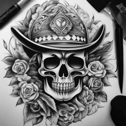 chicano tattoo black and white design 