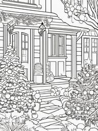 Christmas Light Coloring Sheet  outling,coloring pages,black and whit