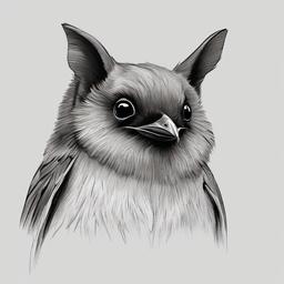 drawing of a little brown myotis  minimal rough sketch scribbles,doodles,black and white