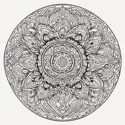 Hyperfocus Mandala - Embrace the intensity of hyperfocus with a mandala-inspired ADHD tattoo.  color tattoo designs,minimalist,vector,white background