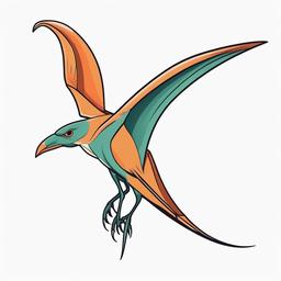 Cute Pterodactyl Tattoo - Showcase the charm of a Pterodactyl in a cute and whimsical tattoo.  simple vector color tattoo,minimal,white background