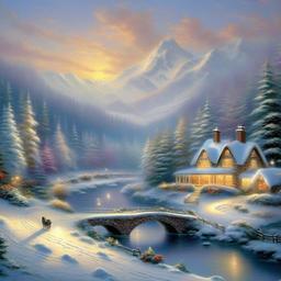 Winter background wallpaper - thomas kinkade winter wallpaper  