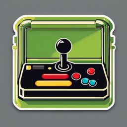 Retro arcade joystick sticker- Old-school gaming, , sticker vector art, minimalist design