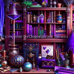 wizard's study housing an array of magical wands, scrolls, and enchanted artifacts. 