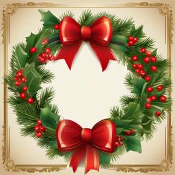 Happy Holidays clipart - holiday wreath with a bow  