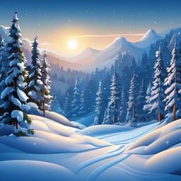 Winter background wallpaper - snowy forest background cartoon  