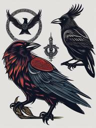 odin crows tattoo  simple vector color tattoo