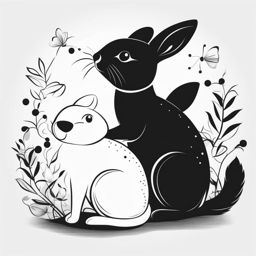 cute clipart black and white 