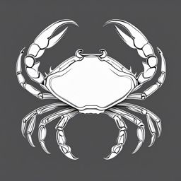 Abstract crab ink. Minimalist representation of the Cancer sign.  color tattoo design, white background