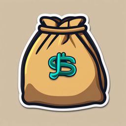 Money Bag Emoji Sticker - Financial success, , sticker vector art, minimalist design