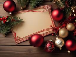 Christmas wallpaper - Vintage Christmas cards and ornaments on a wooden background  aesthetic background wallpaper