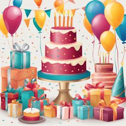 happy birthday clipart - a joyful and celebratory birthday party graphic. 