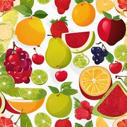 Fruit clipart - fruits in a colorful still life  