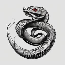 japanese cobra tattoo  simple color tattoo,white background,minimal