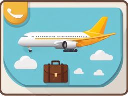 Airplane Departure and Passport Emoji Sticker - Departing on a new journey, , sticker vector art, minimalist design