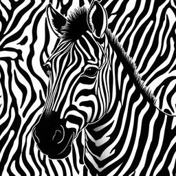 Zebra cartoon - striped, horse-like animal from Africa  