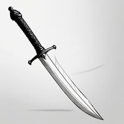 drawing of a sword with a hilt  minimal rough sketch scribbles,doodles,black and white