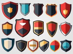 Shield Clipart - Shield icon representing protection and safety,  color vector clipart, minimal style