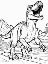 Dinosaur Coloring Pages - Tyrannosaurus Rex Roaring  simple coloring pages