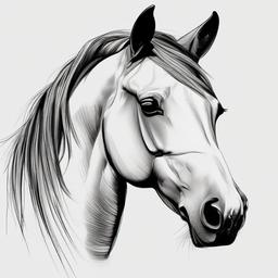 simple drawing of a horse  minimal rough sketch scribbles,doodles,black and white