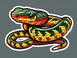 Corn Snake cartoon - brightly colored, non-venomous snake  cartoon sticker style