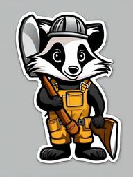 Badger cartoon - determined digger with sharp claws  cartoon sticker style