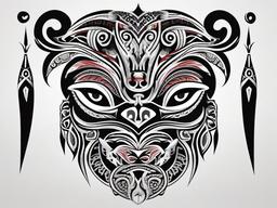 maori art tattoo  simple color tattoo,minimalist,white background