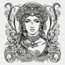 Greek Mythical Tattoos - Embrace the enchanting stories of ancient Greece with mythical tattoos showcasing legendary creatures and heroes.  simple color tattoo design,white background