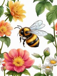 bee clipart transparent background in a garden - buzzing with vibrant life. 